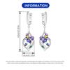 Orstarry 925 Silver Blue Purple Iris Flower Drop Earrings Women Earrings Charm Trend Versatile Party Jewelry Gifts
