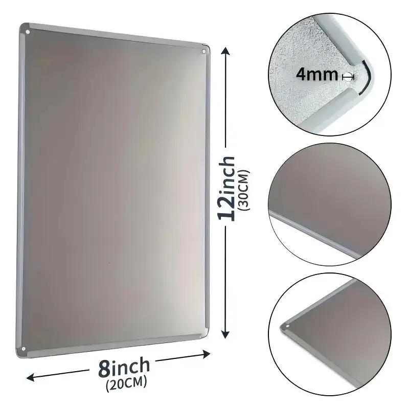 Boho Metal Wall Art Black White Tattoo Face Aluminum Frame for Living Room Bedroom