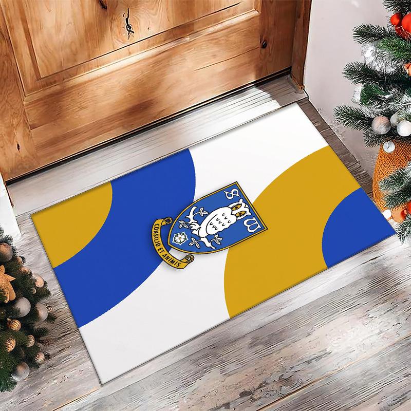 Tappeto in Cristallo di Velluto con Stampa del Sheffield Wednesday Football, Comodo Assorbente d'Acqua Antiscivolo per Pavimenti Interni