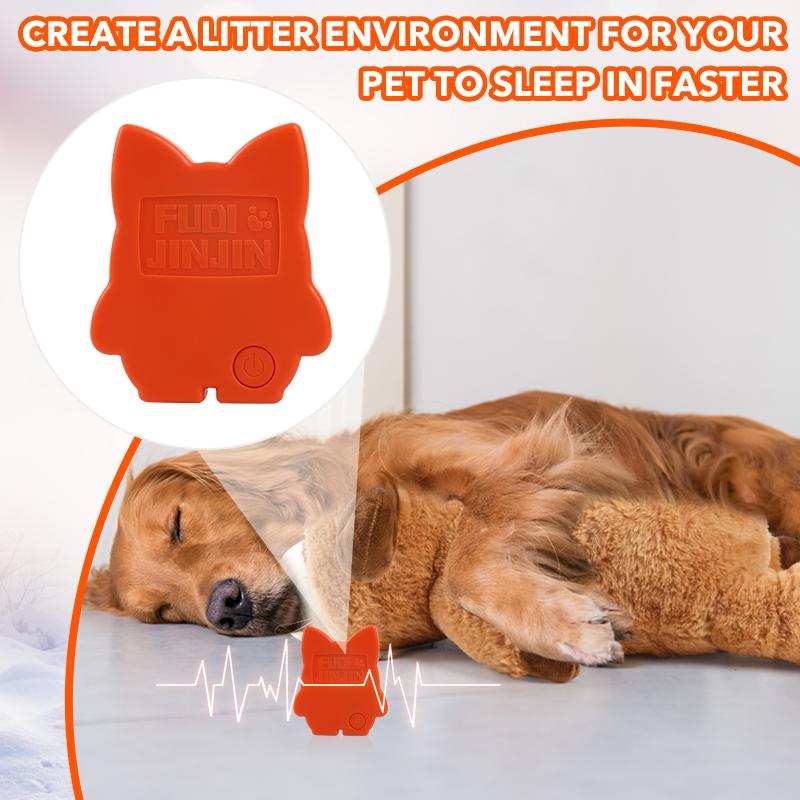 Christmas Eve Elk Bear Toy Dog Heartbeat Toy  Stuffed for Dogs.Dog Comfort Cat Toy for Sleep Aid Cuddle,