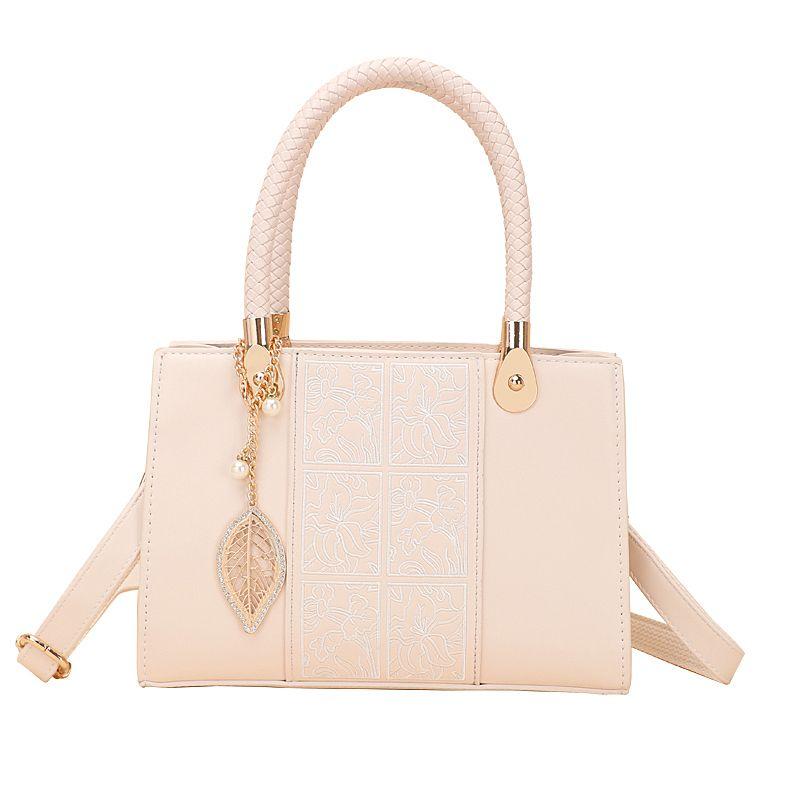 

New Chinese Red Fancy Mom Handbag Embroider Beige