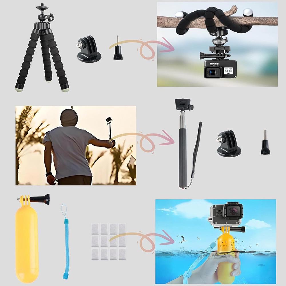 GoPro Chest Strap Mount for Sports Cameras, Compatible with DJI, Xiaoyi, Hero10/9.