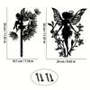 Iron Nature Elf Wall Sculpture Fairy Dandelion Sprite Metal Art Garden Decor Home Accent Holiday Gift