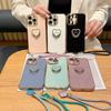 Case 6D Electroplate Love Stand with Chain Phone Case for IPhone18 Pro Max In Stock Free Shipping for Iphone 17 16 15