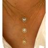 Versatile Geometric Charm Necklace With Sparkling Rhinestones Stainless Steel Clavicle Chain Adjustable Jewelry