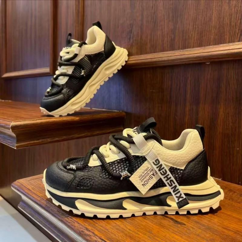 Mens Breathable Mesh-Panel Chunky Sole Casual Running Shoes Sport Sneakers