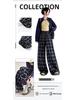 Women's Retro Plaid Wide-Leg Cuffed Pants - Spring 2026 Lazy Style