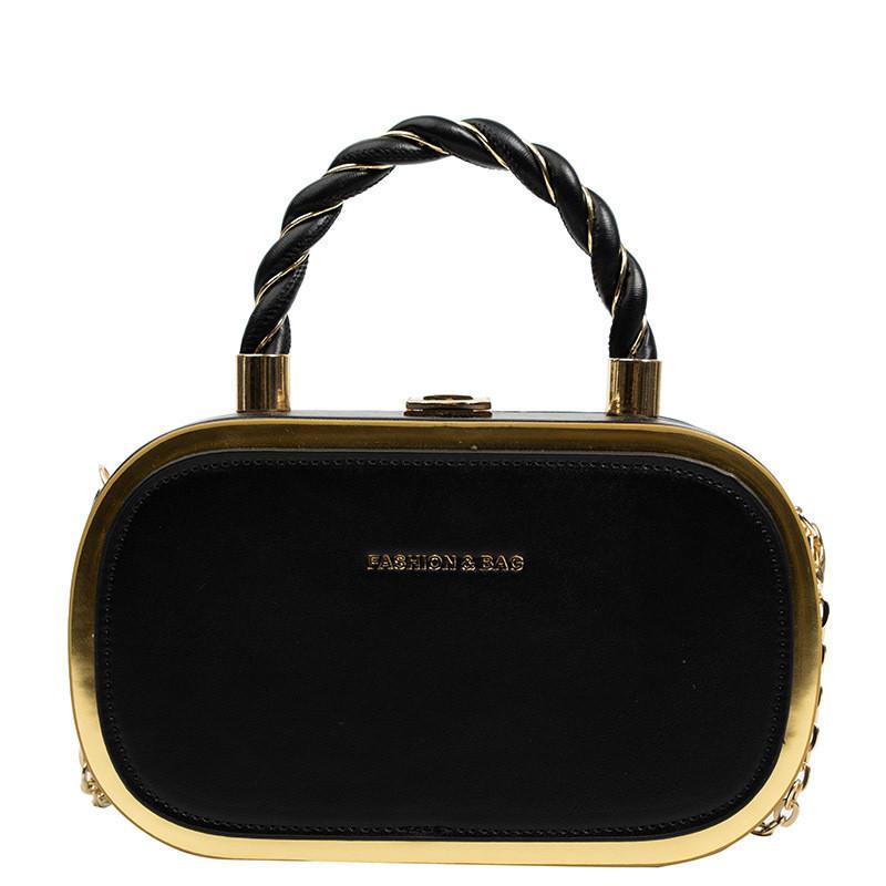 Trendy Pu Leather Small Square Shoulder Bag For Women With Stylish Lock Clasp