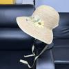 Japanese Small Fresh Summer Travel Anti-ultraviolet Embroidered Raffia Hat Women's Sunshade Sun Protection Big Edge Sun Hat