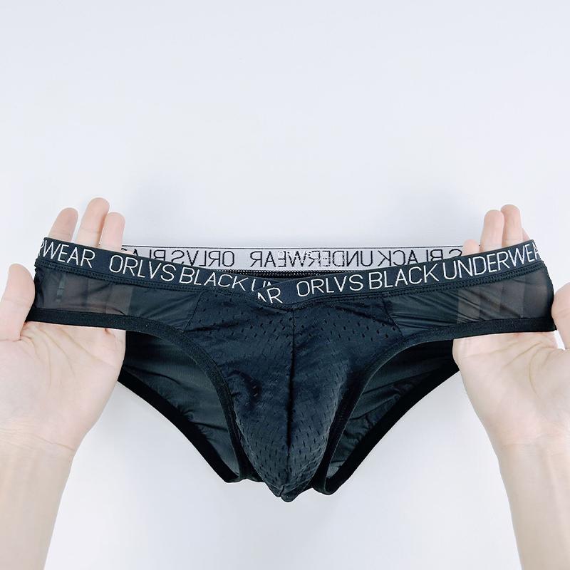 Slip en maille respirante pour homme, sous-vêtement de sport taille basse transparent à séchage rapide, sous-vêtement convexe en U pour homme