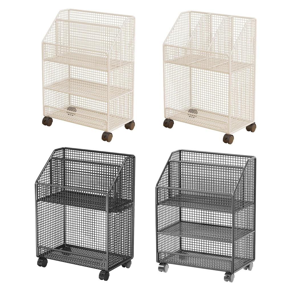 Rolling Book Cart Holder Trolley Sturdy Toys Handbag Organization Multifunctional for Kids Room Bathroom Office Bedroom Dorm