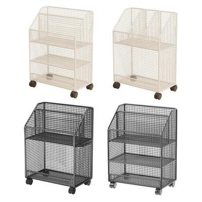 Rolling Book Cart Holder Trolley Sturdy Toys Handbag Organization Multifunctional for Kids Room Bathroom Office Bedroom Dorm