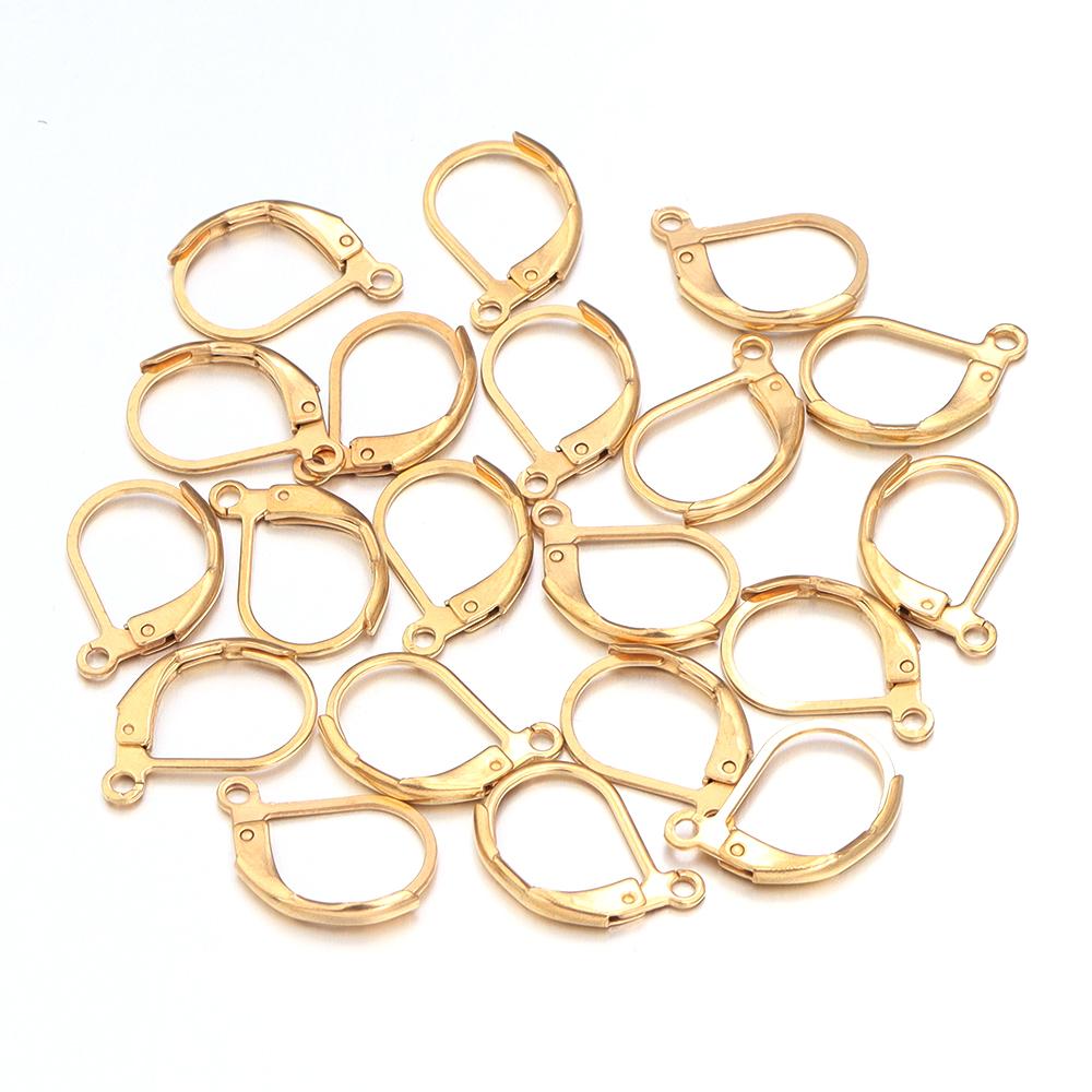 20pcs/lot Hypoallergenic Stainless Steel Ear Hooks French Lever Back Earring Round Hook Ear Wire Earrings For DIY Jewelry Making