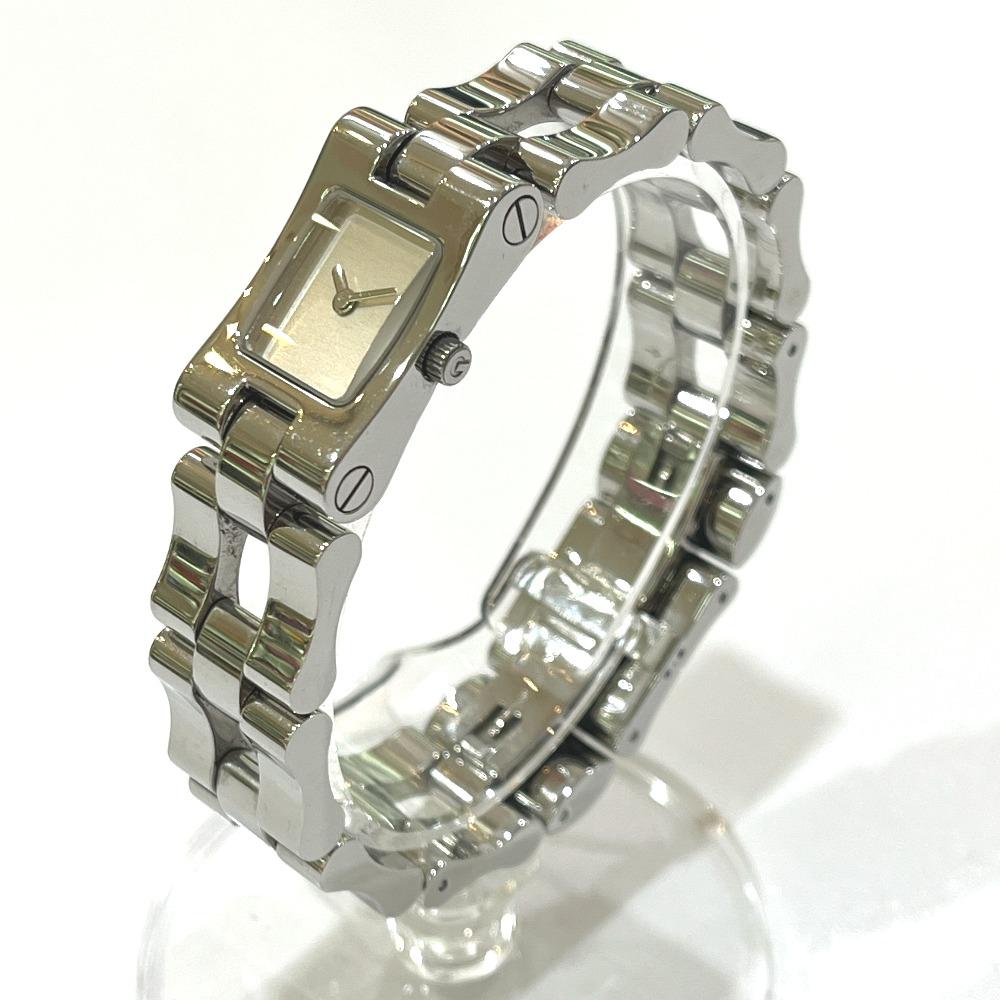 GUCCI 2305L Bangle watch Quartz Analog Square Watch Wristwatch SS