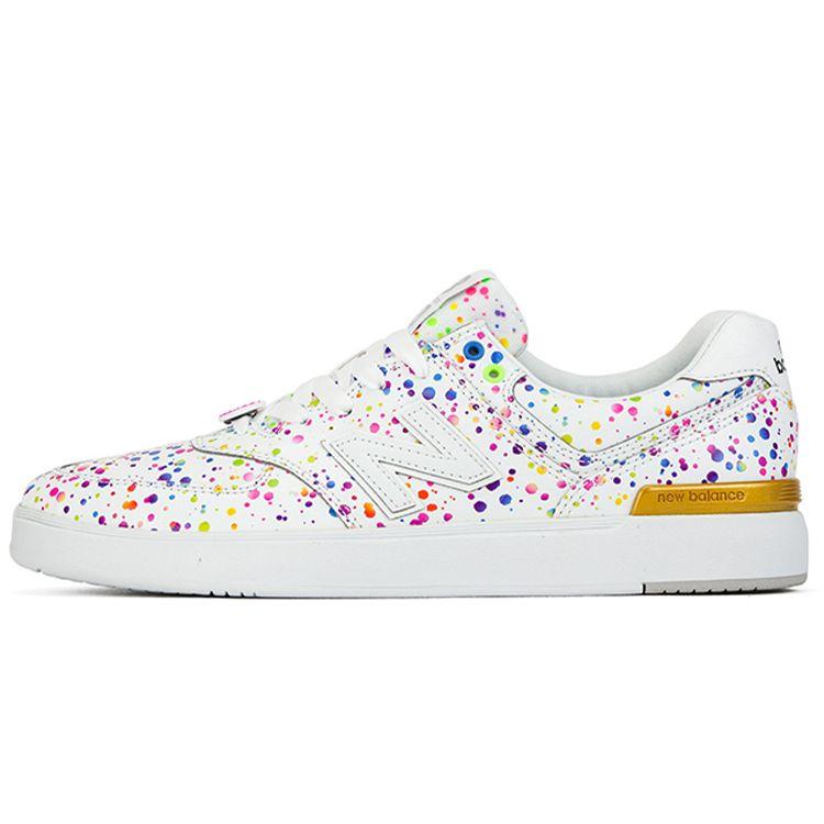 

New Balance Nb 574 Series Fabric Synthetic Leather White Floral Cushioning Durable Lightweight Breathable Low Top Skate Shoes Unisex Sneakers AM574TNB 40.5