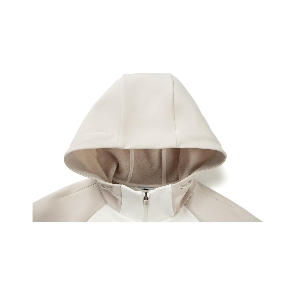 Li Ning Fitness Series Hooded Loose Logo Print Long Sleeve Windbreaker Women Outerwear AFDVB70-1