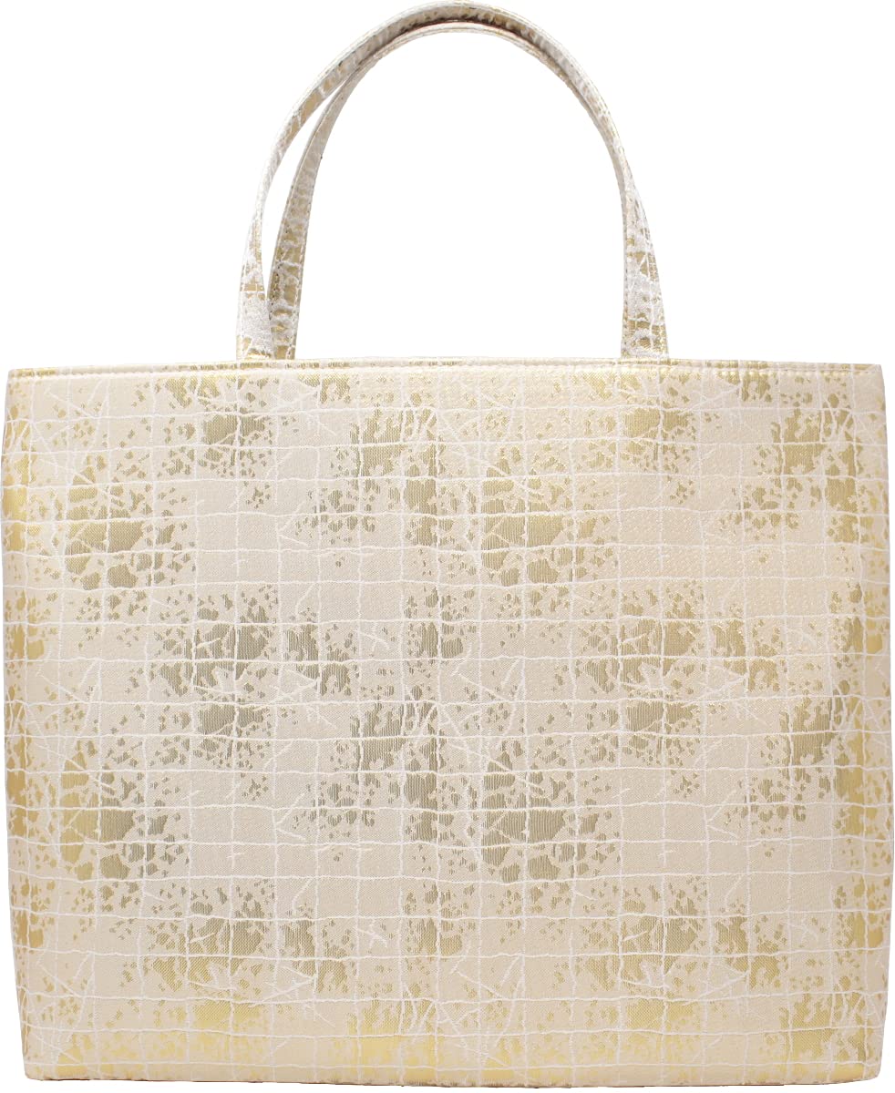 

Japanese style bag A4 horizontal with gusset 01 gold brocade made in Japan Japanese pattern kimono formal bag tote handbag sub bag [Wamonoya]