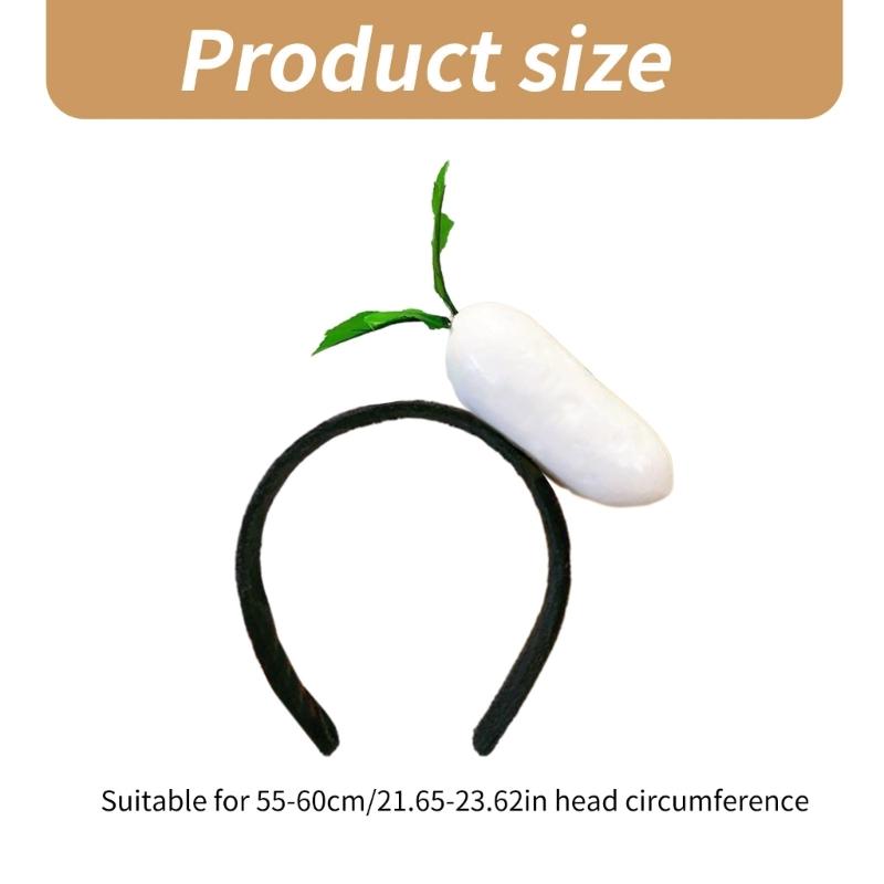 Novelty Knitted Headbands Stuffed Vegetables Hairbands Comfortable Costume Headpiece for Party Costume Accessory