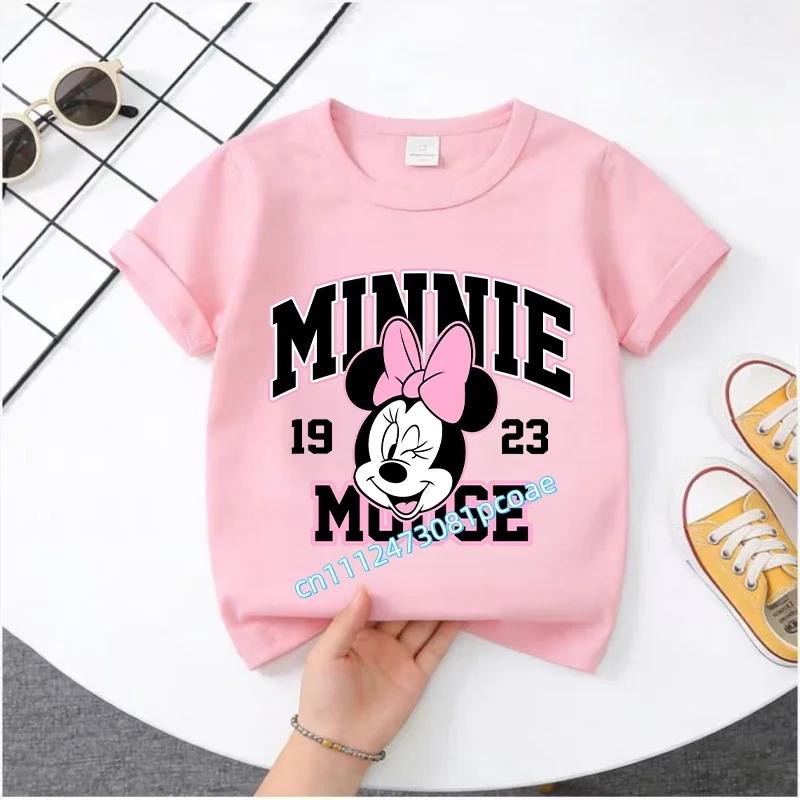2026 Boys Girls Shortsleeved Printed Tshirt Mouse Cartoon Children 100 Cotton Soft Breathable Loose Sports Comfortable