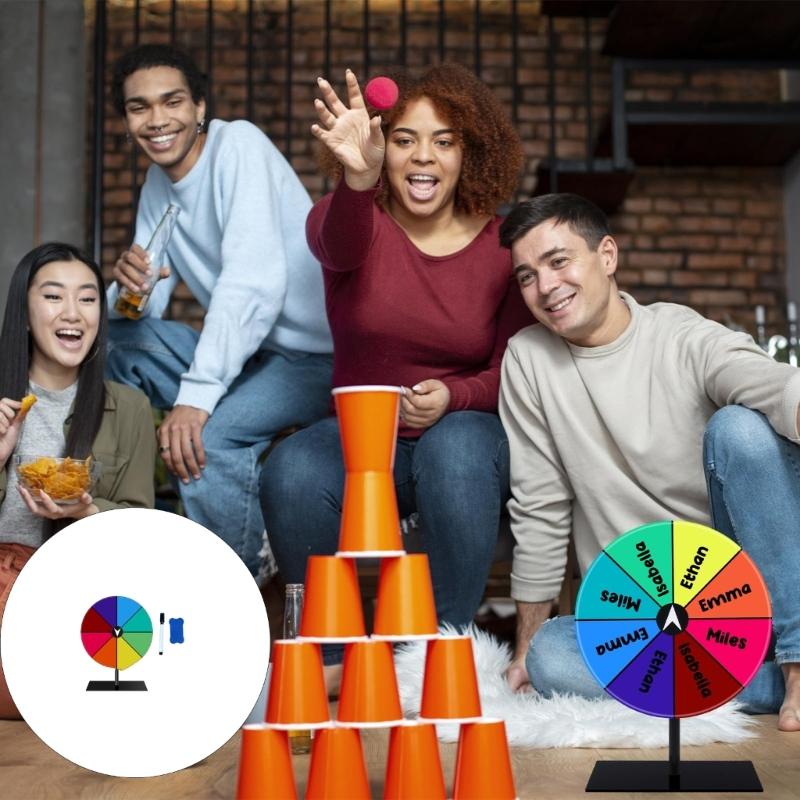 Rotating Prize Wheel Plastic Base Removable Stand Classroom Game Party Supplies Dry Erases Accessories Included