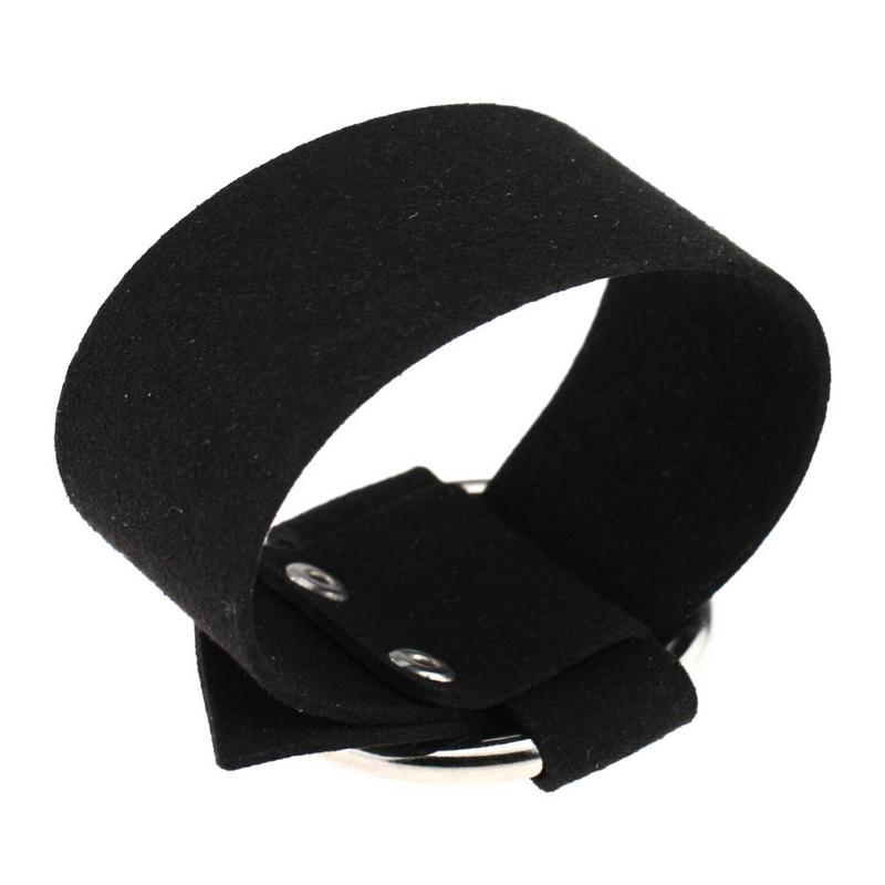 Kvinnemote sirkulær ring sjarmarmbånd bred fløyel flerfarget armbånd stor sirkel mansjett vintage klubbsmykker flanell justerbar armring
