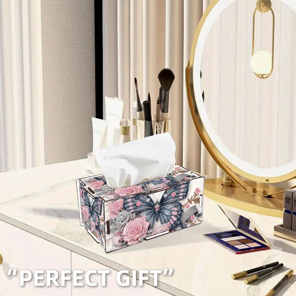 DIY Diamond Napkin Holder Set Diamond Art Paper Towel Holder Wooden 5D Diamond Painting Tissue Holder for Home & Office Decor