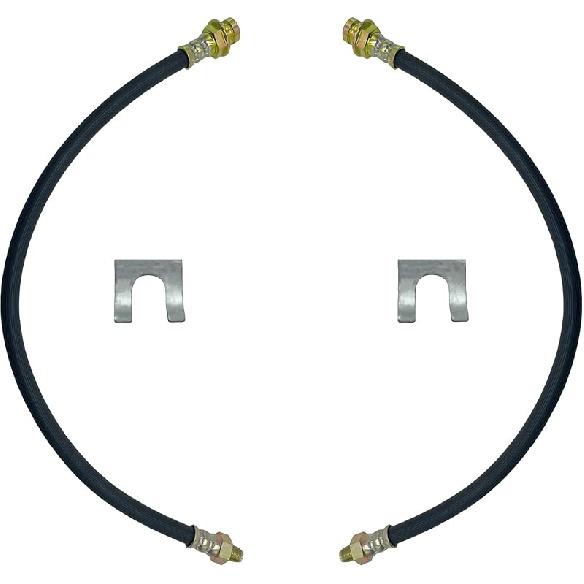 2Pack 18 Inch Premium Universal Brake Hose Flexible Rubber Brake Line, 3/8" - 24 Male To 3/8" - 24 Female, Sturdy, Easy To Tall Brake Line Kit