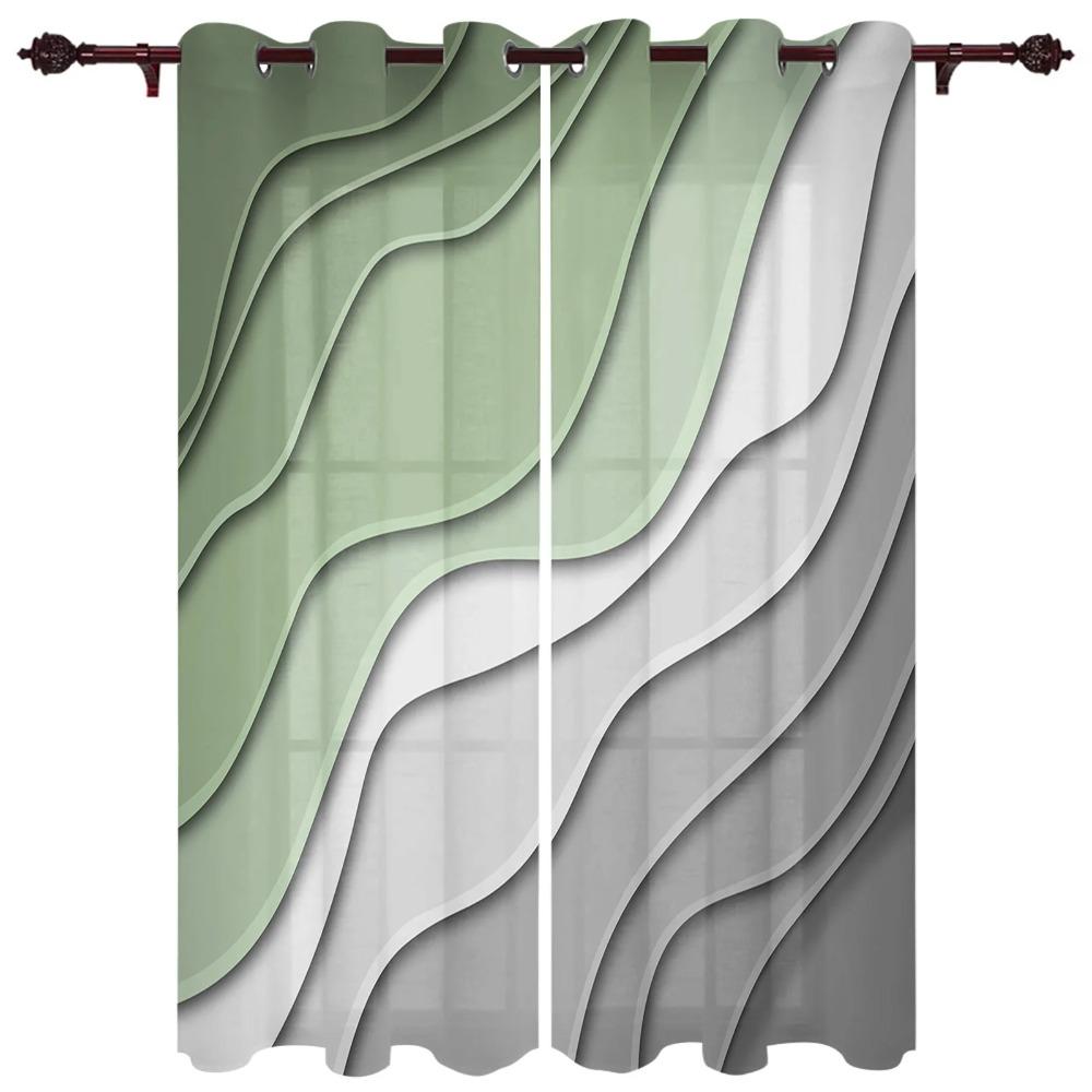 Sage Green Gray Gradient Curtains for Bedroom Living Room Drapes Kitchen Children's Room Window Curtain Modern Home Decor