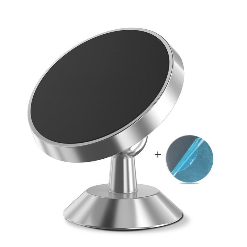Drehbare magnetische Auto-Handyhalterung für Mobiltelefone silber