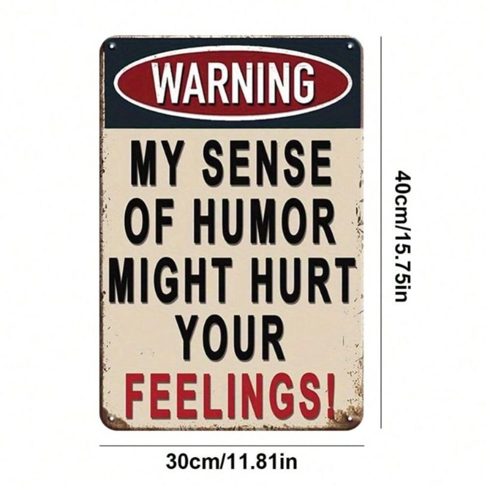 Retro Warning Metal Sign 30x40 Cm, Iron Wall Art for Bar Pub Decor