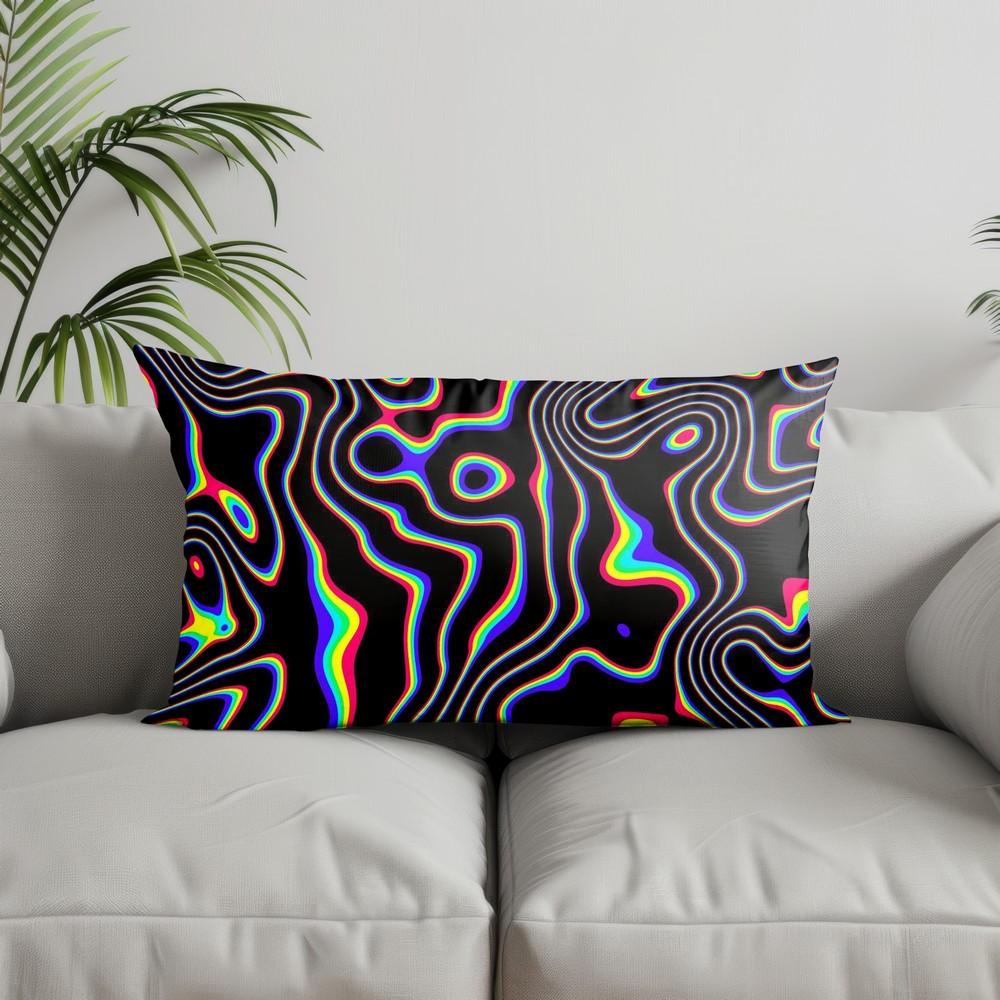 Home Decor Colorful Abstract Pattern Cushion Suitable For Sofa Bedroom Car Pillow Cover Cushion Rectangular Back Cushion