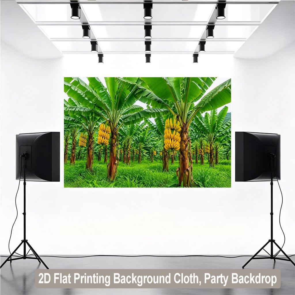 2D vlak 1 stuk - In het bananenbos zijn de vruchten dik en rijp, geschikt voor gezinnen en tuinen.
