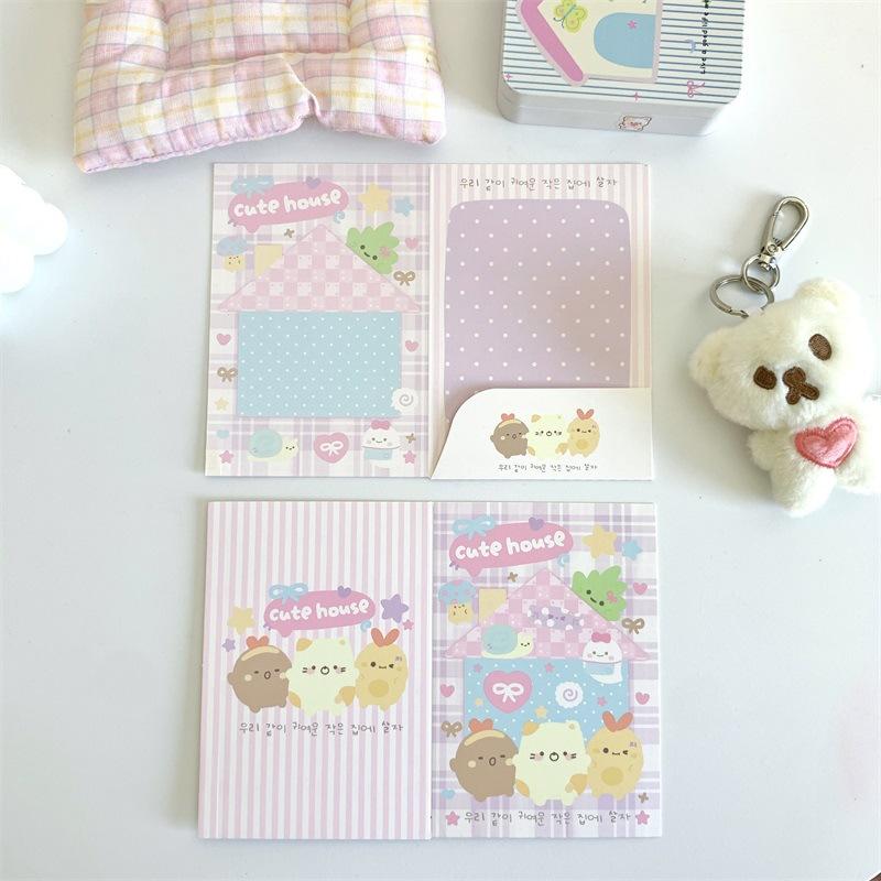 10 Pcs Kawaii Cartoon Folding Page for Girl  3-inch Photo Card Packing Protective Decor Board Card Packaging