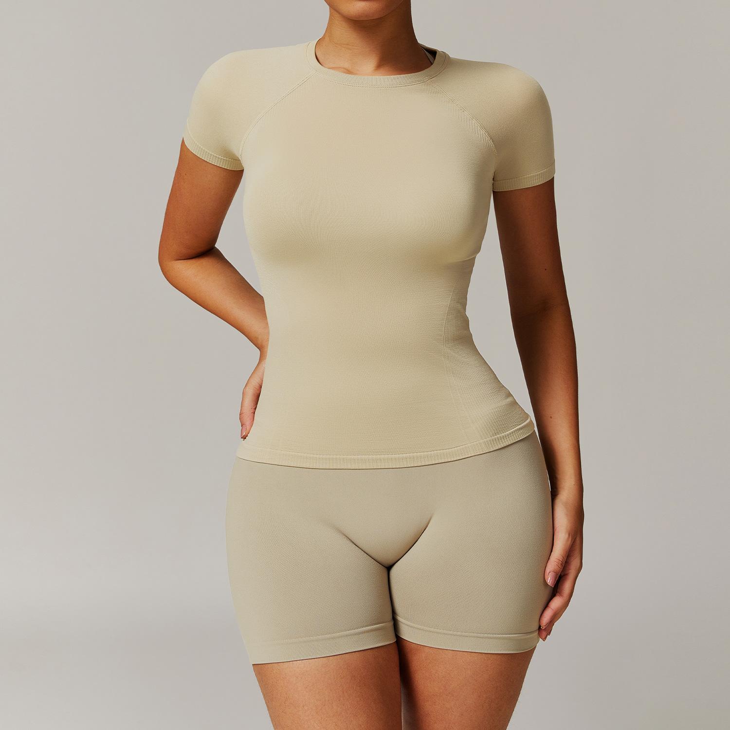 JYL Ribbed Tight Yoga Set Three Piece Quick Dry Outfit M малиновый