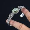 Sterling Silver Trillion Moss Prehnite Gemstone Mother Ethnic New Bangle Jewelry