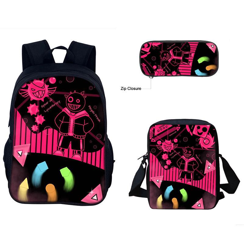 Just Shapes&Beats Kids Backpack Set 3-Piece for School Students Lightweight Ergonomic Large Capacity Fun Pattern