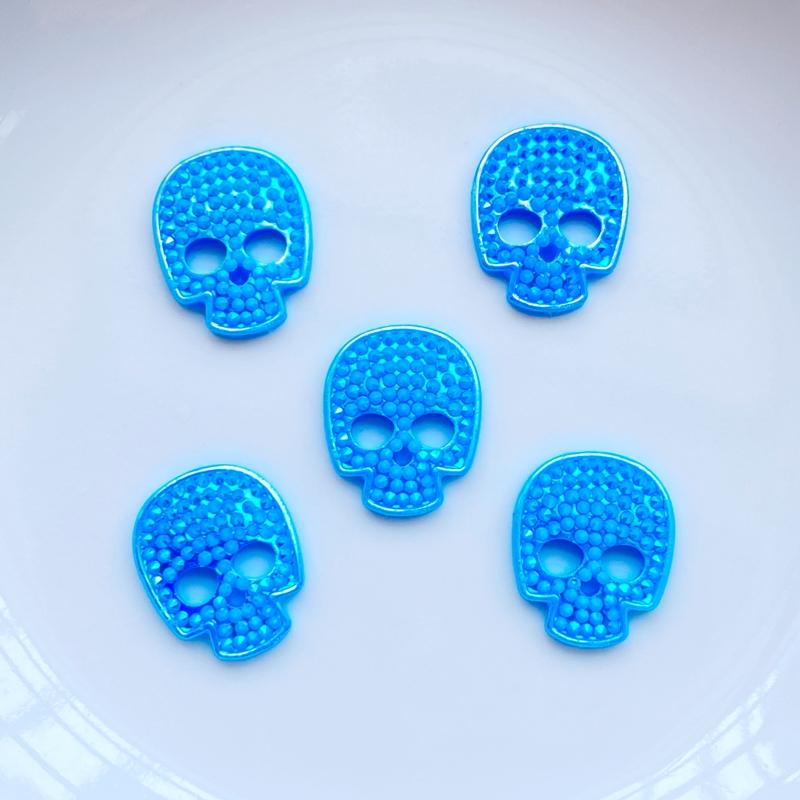 50Pcs New Kawaii Cute Shining Skull Flat Back Acrylic Cabochons Scrapbooking DIY Jewelry Craft Decoration Accessorie