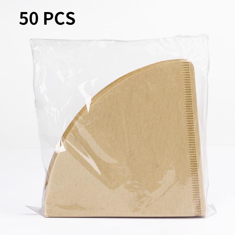 i Cafilas [DG01DF]  Disposible Paper Filter "V" Shape Drip Coffee Cup Strainer Sheet Unbleached Natural Cone Tool for Espresso Machine Mocha Pot