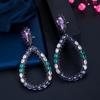 CMM Gorgeous Black Golden Color Jewelry Multicolor Hollow Water Drop Earrings
