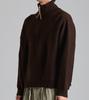 Beoteunseoul Loose Fit Half-Zip High-Neck Knit (Brown)