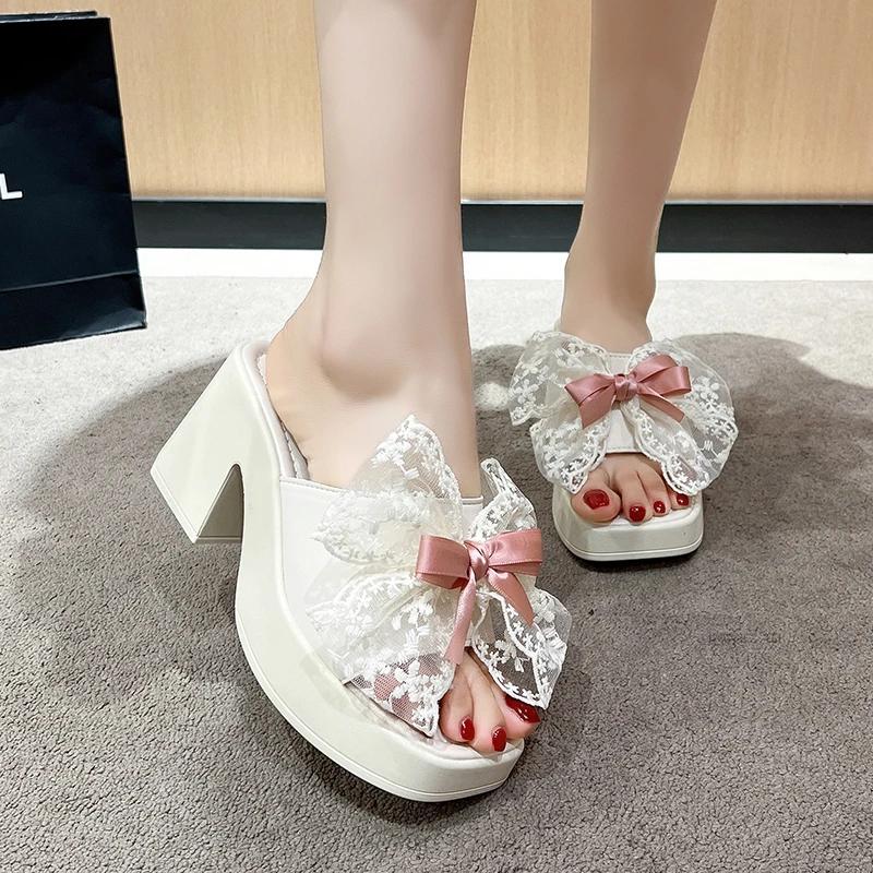 Fashion Women's Chunky Heeled Sandals Shoes 8.5cm Chunky Platform Open Toe Slipper Summer Sexy Holiday High Heel Beach Sandlias