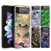 Harte PC-Handyhülle Für Samsung Galaxy Z Flip 7 6 5 4 Schwarze Hülle Für Galaxy Z Flip 3 Faltbare Stoßfeste Tasche Realistischer Froschdruck