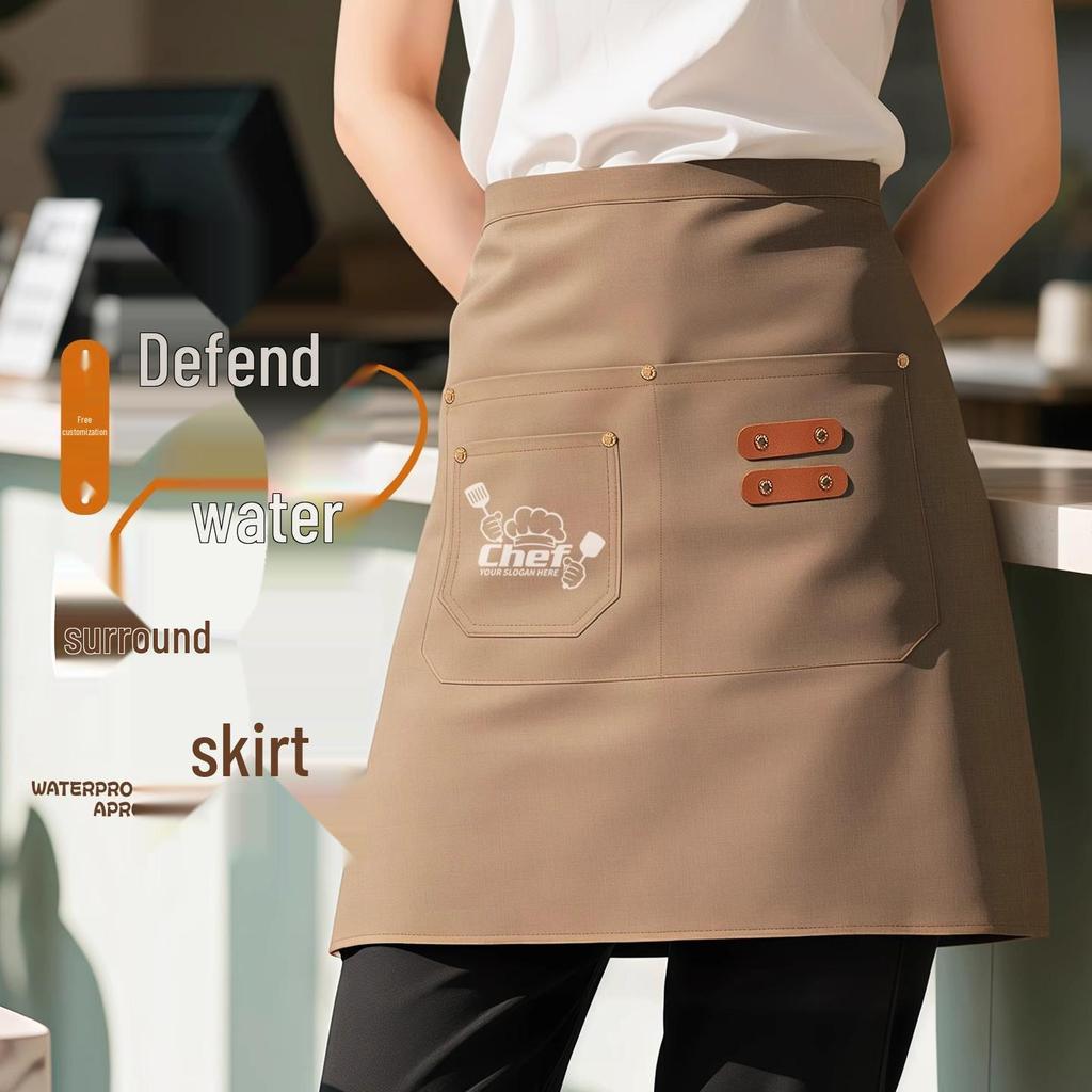 2025 Waterproof Chef Half Apron: Oil-Proof, Stackable, Custom Logo, Waist Design