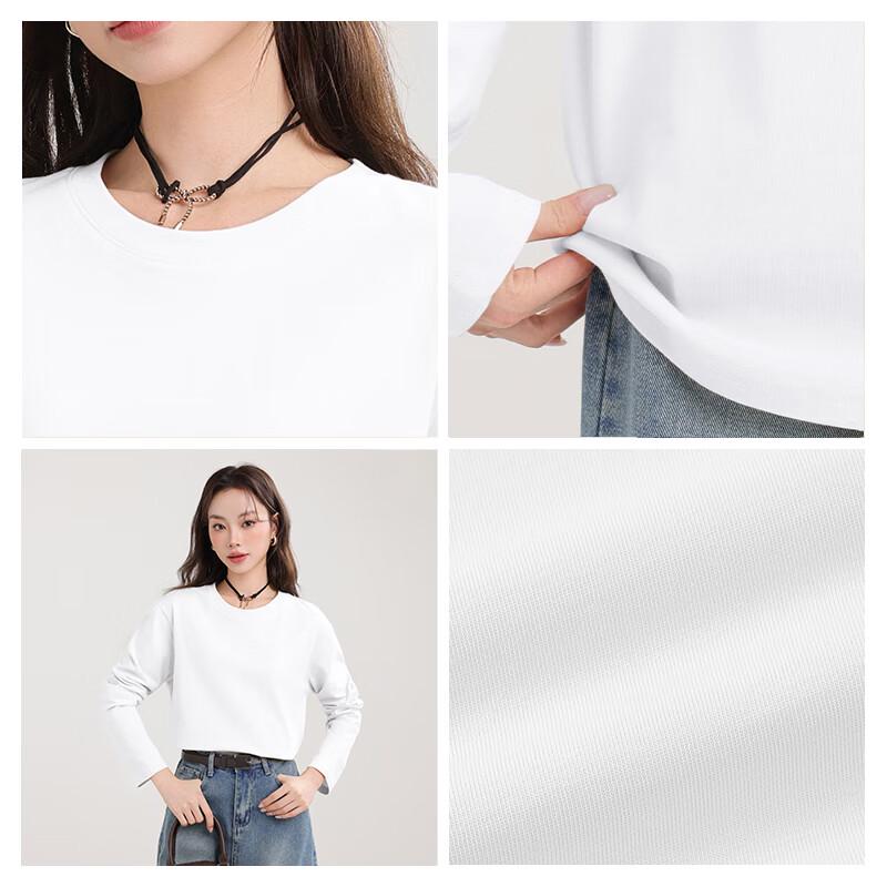 MJ STYLE Women's Pure Cotton Long Sleeve T-shirt