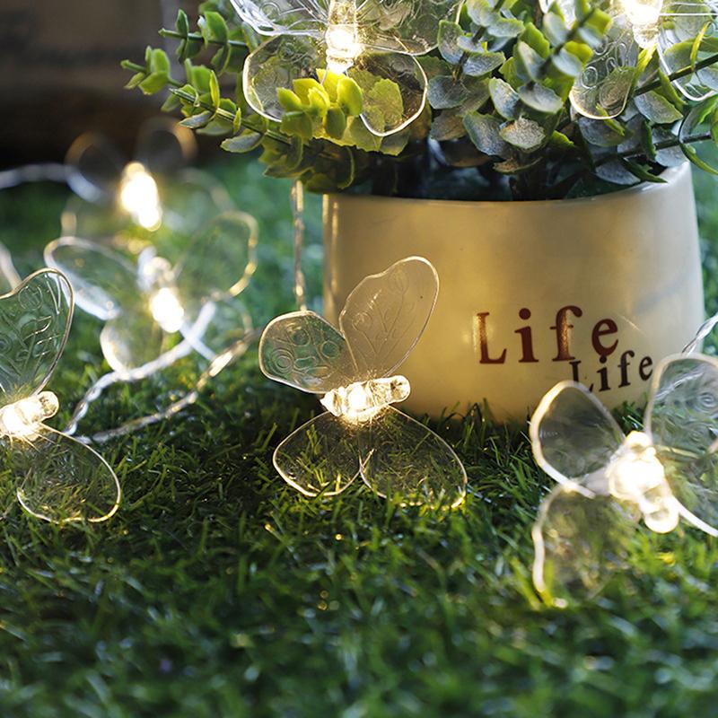 Butterfly Led Fairy String Lights Battery Wedding Christmas Decor Curtain Lights