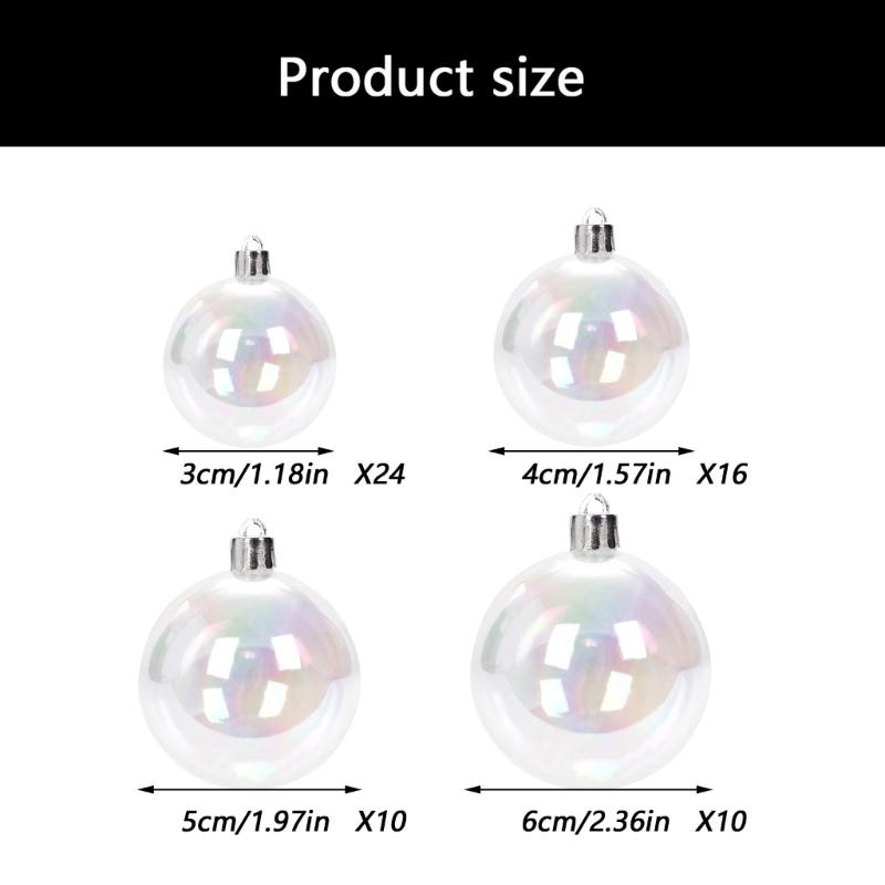 60PCS Colorful PVC Spheres Ornament Decorative Baubles Decoration Shatterproof Christmas Tree Orbs For Holiday Party