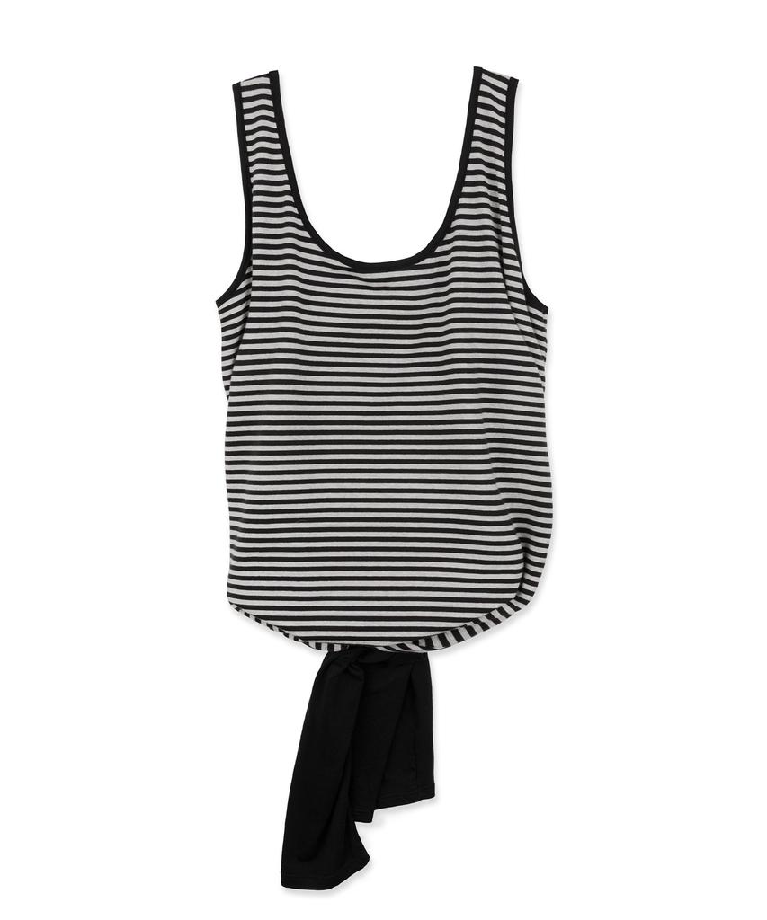 Holpeipeo Striped Six-Way Loose Top (Black)