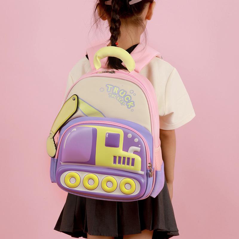 New kindergarten excavator schoolbag cute cartoon backpack medium and large class children's backpack fashion