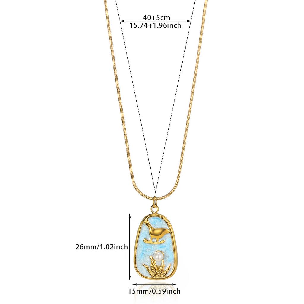 Exquisite Stainless Steel Four-Leaf Clover Necklace 18K Gold-Plated Pearl Flower-Shaped Necklace Classic Jewelry