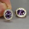 Ladies' Elegant Synthetic Zircon Surround Earrings, Available in Multiple Colors, Suitable for Exquisite Jewelry in All Occasions